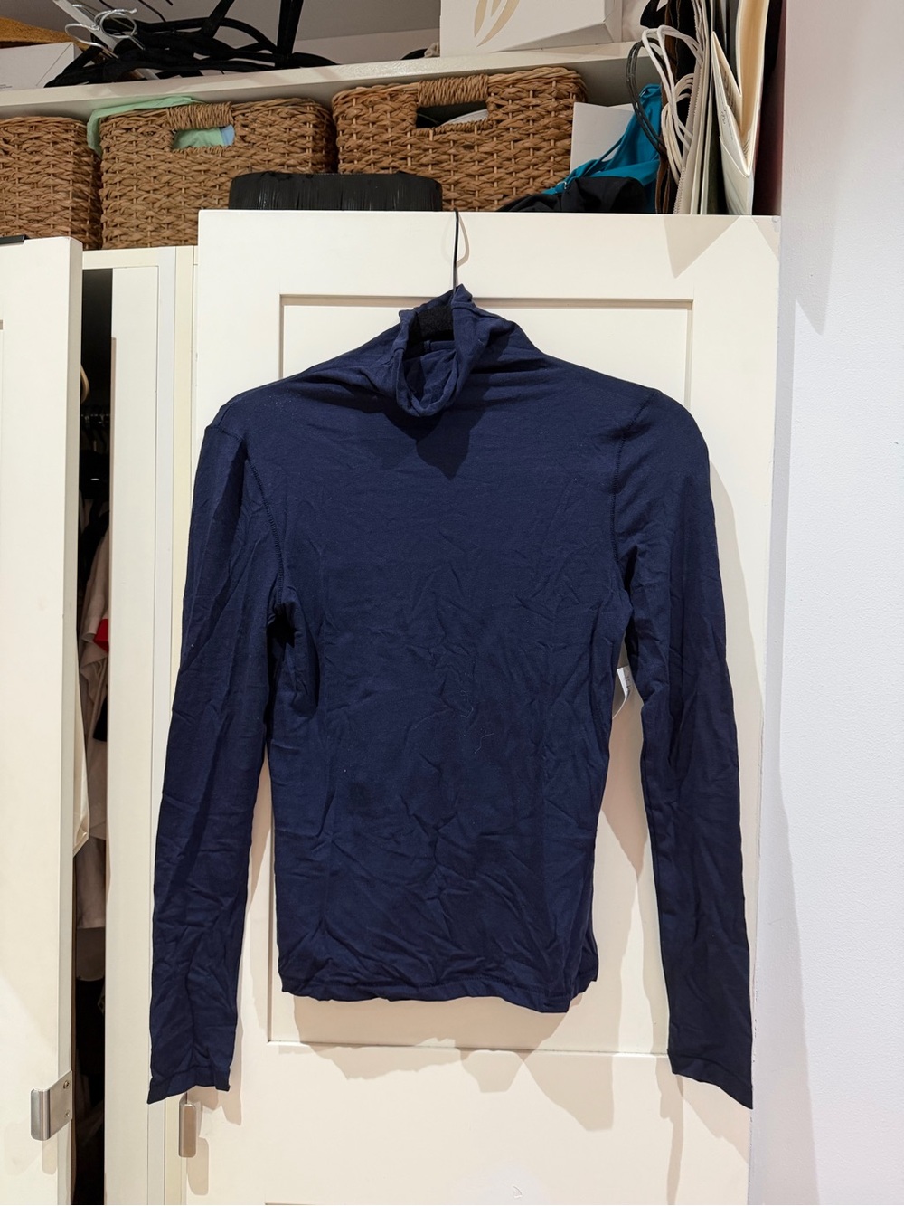 Navy Turtleneck Long-Sleeve Sweater